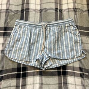Aerie Blue and White Striped Athletic Shorts
